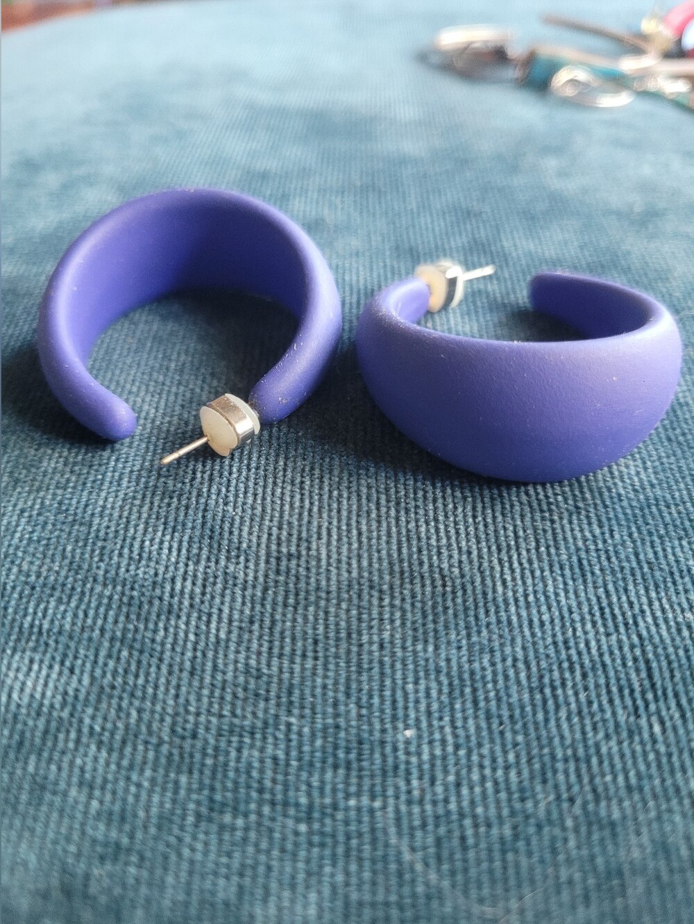 Blue Hoop Earrings